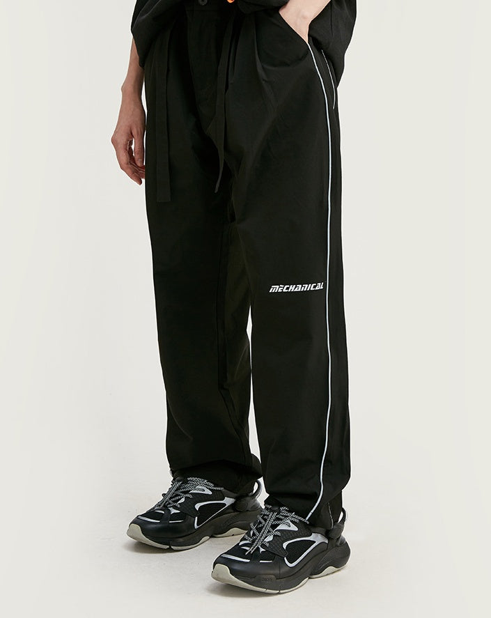 Stitching Printed Casual Trousers Straight Leg Men