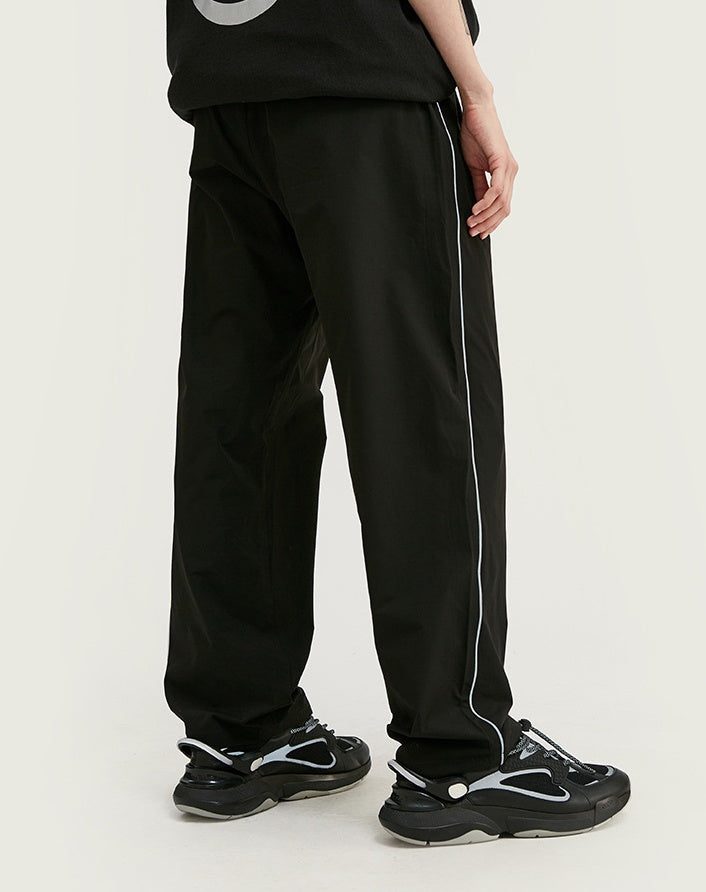 Stitching Printed Casual Trousers Straight Leg Men