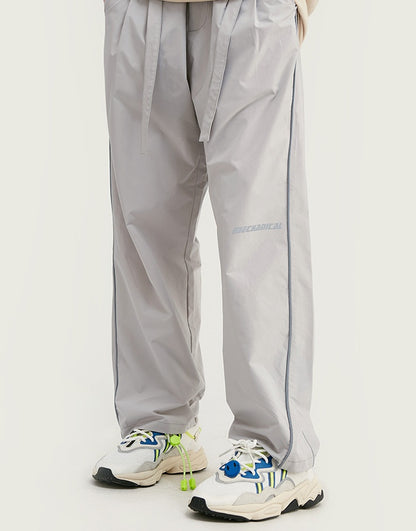 Stitching Printed Casual Trousers Straight Leg Men