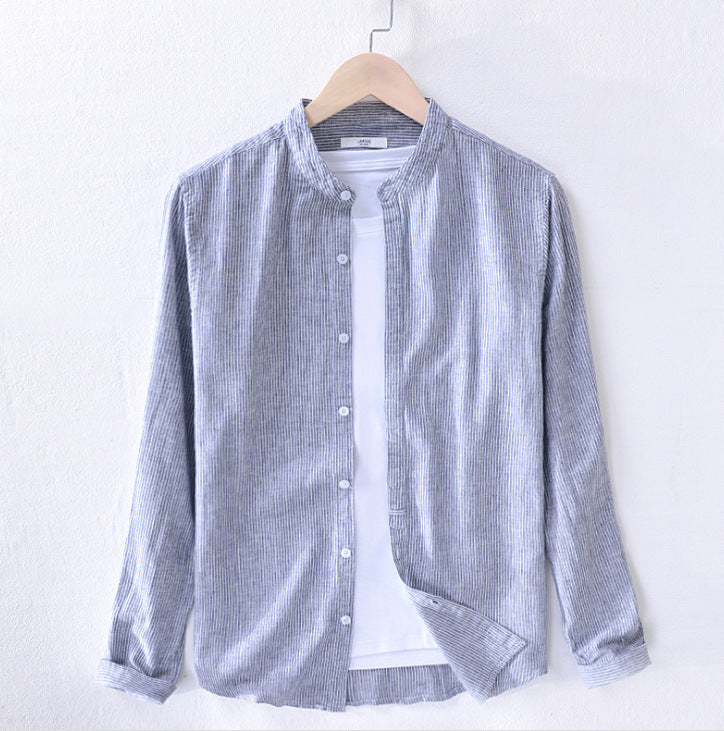 Cotton And Linen Casual Long-sleeved Shirt