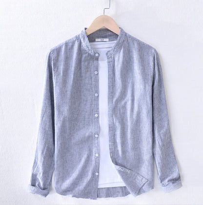 Cotton And Linen Casual Long-sleeved Shirt