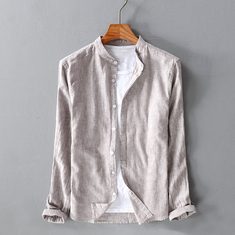 Cotton And Linen Casual Long-sleeved Shirt
