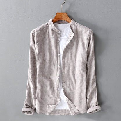 Cotton And Linen Casual Long-sleeved Shirt