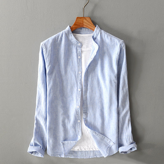 Cotton And Linen Casual Long-sleeved Shirt