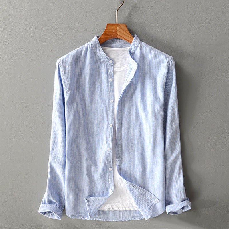 Cotton And Linen Casual Long-sleeved Shirt