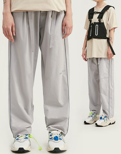 Stitching Printed Casual Trousers Straight Leg Men