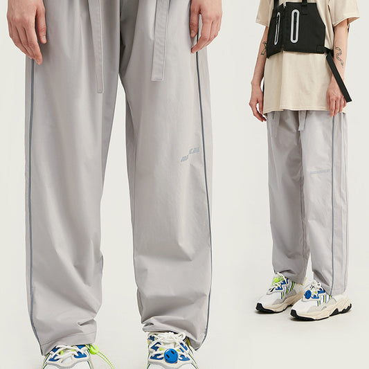 Stitching Printed Casual Trousers Straight Leg Men